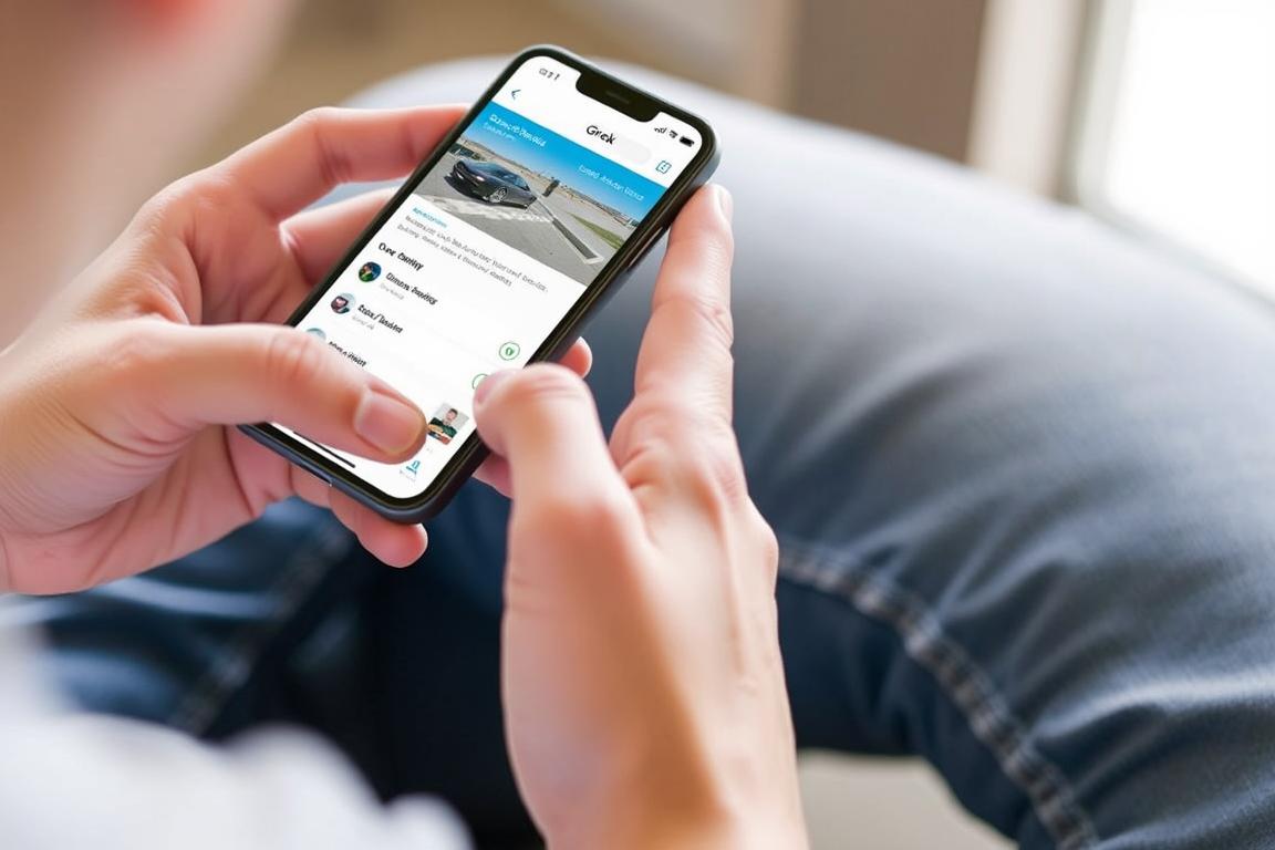 Ein Bild von einer Person, die die Grok-App auf ihrem iPhone benutzt.