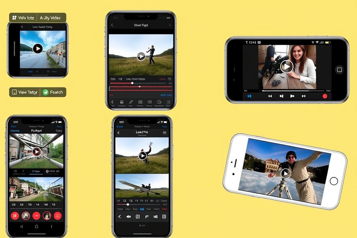 Ein Bild von verschiedenen Video-Editing-Apps auf einem iPhone