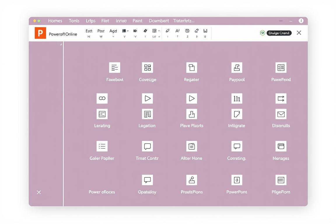 Erstelle ein Bild von der PowerPoint Online Oberfläche