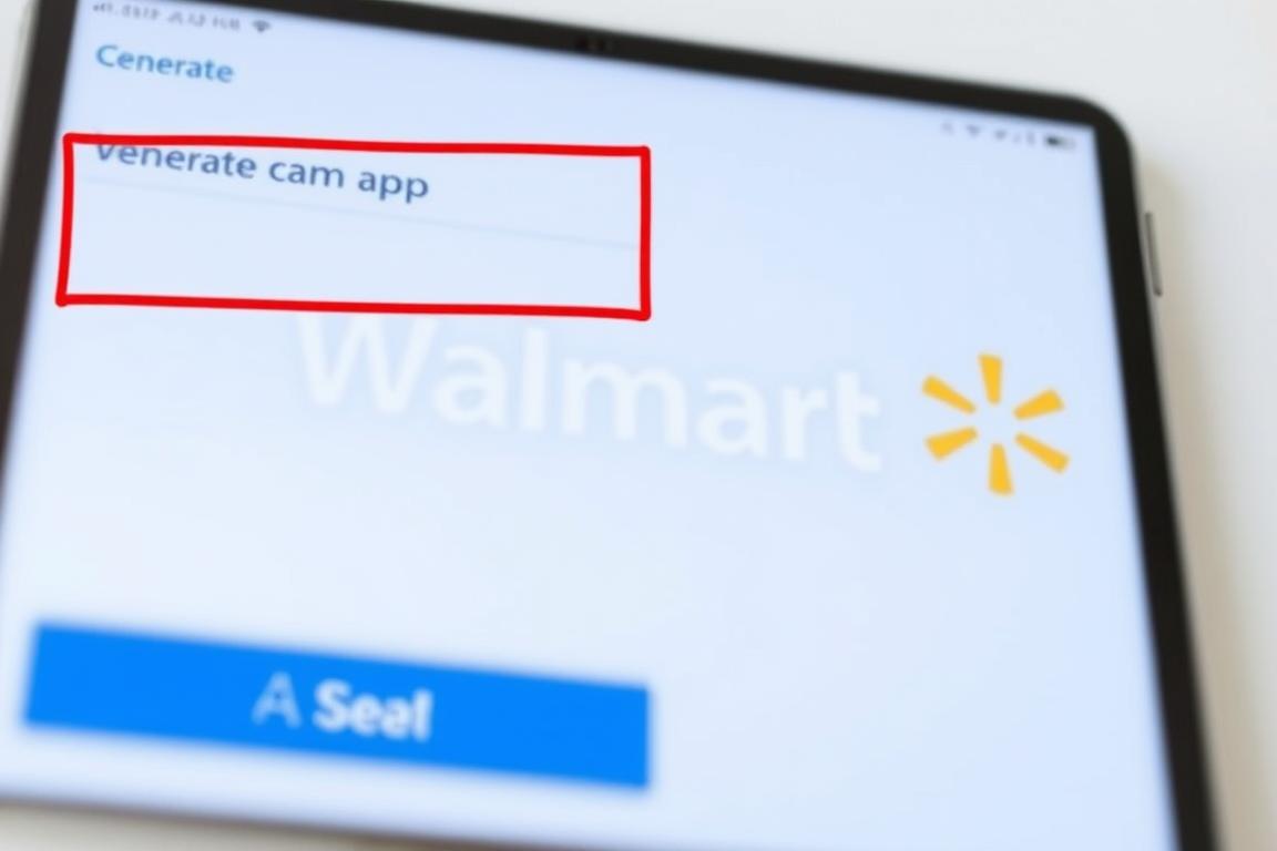 Generiere ein Bild von der Walmart App auf einem iOS-Gerät