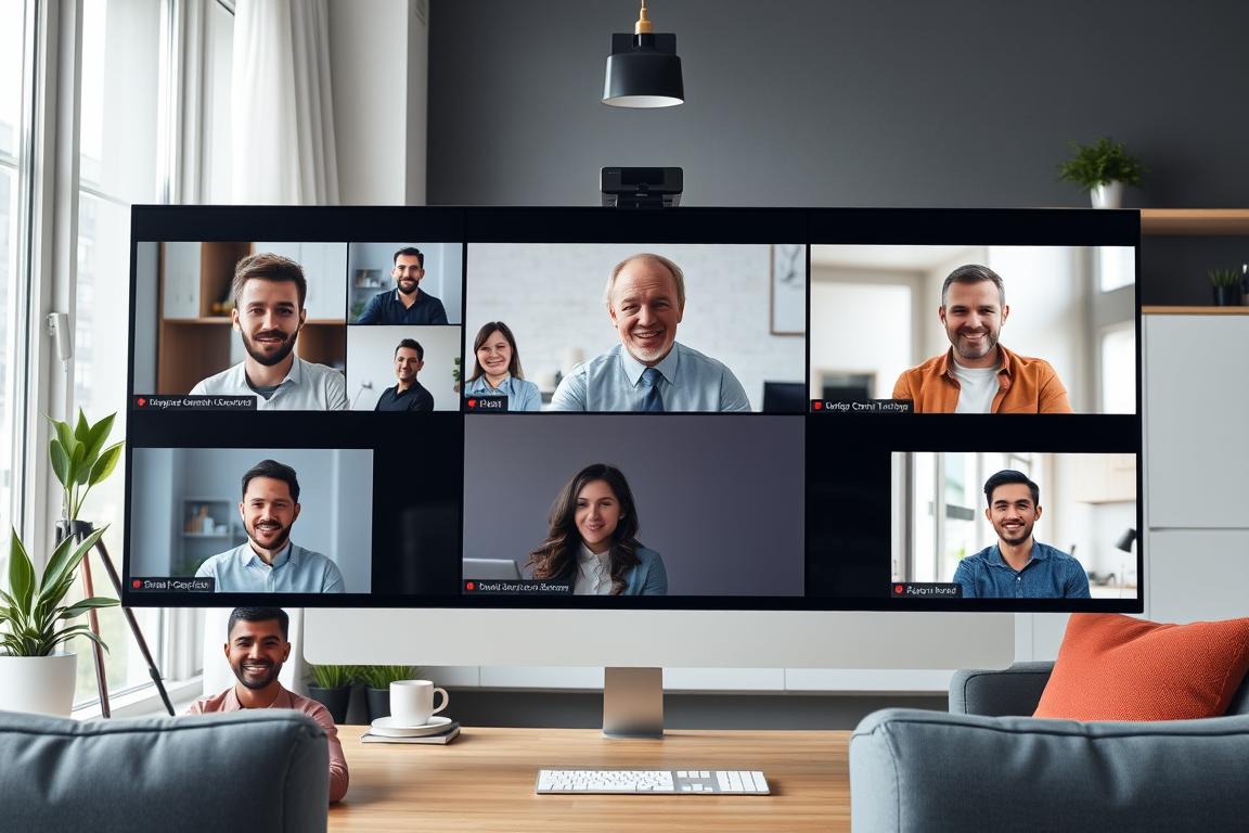 Generiere ein Bild von einer Zoom-Konferenz