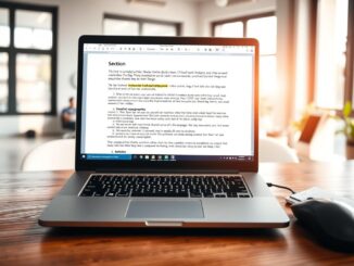 Absätze in Word korrigieren am Laptop-Bildschirm