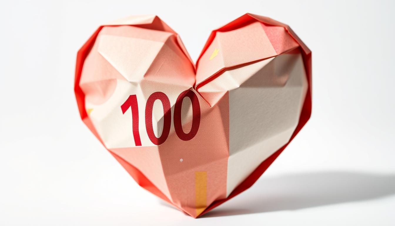 herz falten geld 100 euro