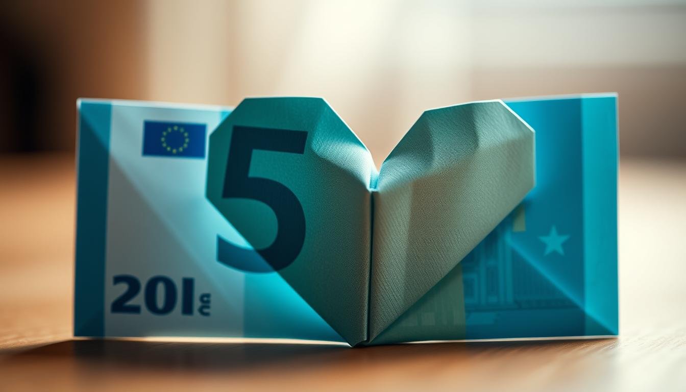 herz falten geld 5 €