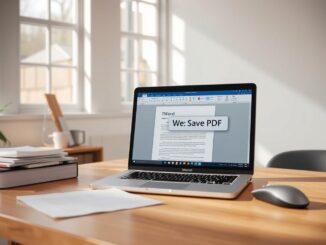 Word-Dokument wird für den Export als PDF vorbereitet